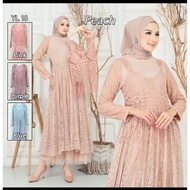 Bangkok imported gamis, detachable vest, party dress, Eid clothes, Eid gamis, casual gamis