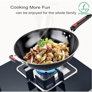 Green Moon Modern Designed Cooking Wok Pan Frying Pan Cooking Gas Stove Cooking Enamel Pot