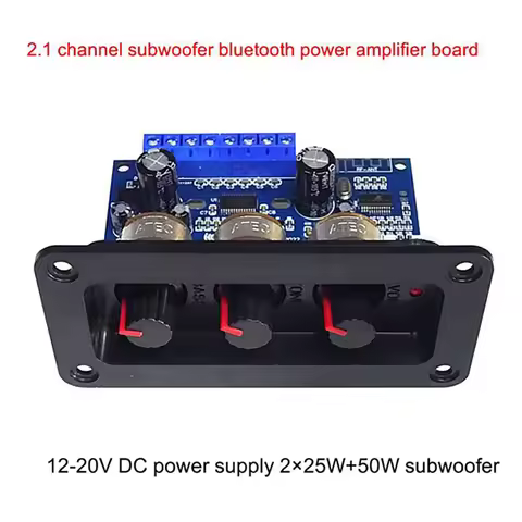 SB-2.1 Channel Bluetooth 5.0 Amplifier Board With DC Female 2X25W+50W Subwoofer Class D Audio Amplif
