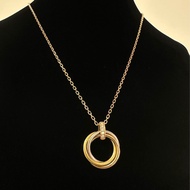 CARTIER 18k三環五點鑽 Trinity項鏈