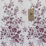 kain batik - Motif Bunga Gading Dasar Putih (Ungu Cream) (Ukuran 2 Meter Lebih)