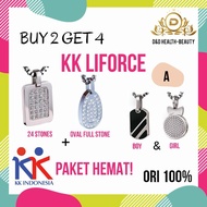 promo! buy 2 get 4 kalung kk liforce 24 stones + oval / ori 100% - paket a