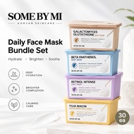 SOME BY MI DAILY MASK 30EA BUNDLE SET (Glutathione daily mask, Yuja daily mask, Retinol daily mask, 