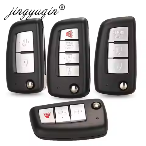 jingyuqin 2/3 BTN Remote Car Key Shell For Nissan Qashqai Sunny NV200 J11 Pulsar C13 Juke X-Trail T3