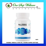 NUZEEL OMEGA-3 FISH OIL 1000MG SUPRA SOFTGEL 60'S (EXP:10/2026)