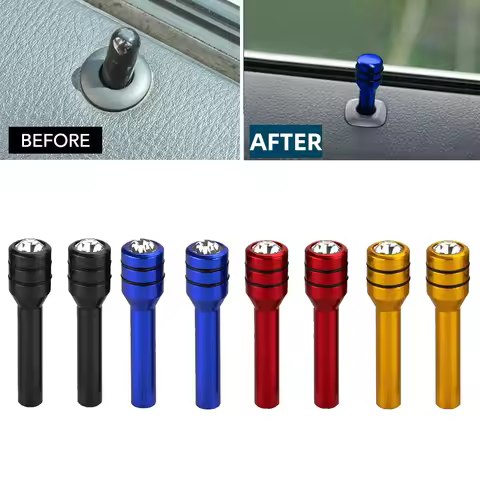 2x Car Alloy Door Lock Pins Lock Pin Screw Knob Cover for Volkswagen Polo Golf 3 Beetle MK2 MK3 MK4 