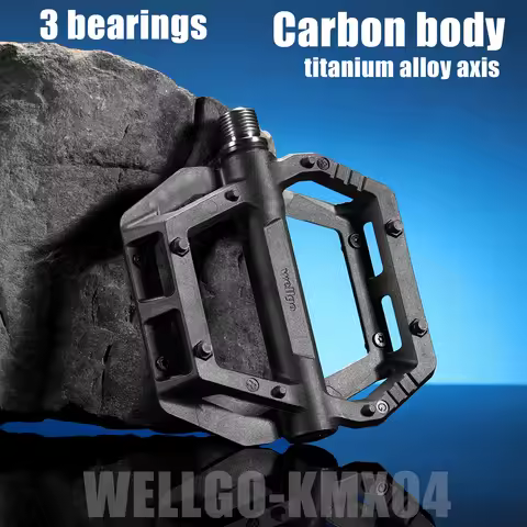 WELLGO carbon pedal lightweight bike pedal titanium alloy pedals 3bearings Smooth and durable bicycl