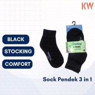 KC School Socks Black School Socks Black Cotton Stocking Sekolah HItam Stocking Sekolah PENDEK