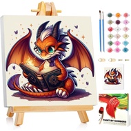 Paint by Numbers Kit for Kids with Frame, Dragon Paint by Numbers for Kids Ages 4-8-12, DIY Dragon A