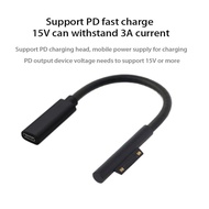 15V 3A USB Type-C Power Supply for Microsoft Surface Pro 3 4 5 6 Go PD Charging Adapter Cable DC Cor