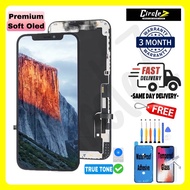 PREMIUM SOFT 4K OLED For iP X Lcd iP 12 / 11 / Xs / Xr / Xs Max Lcd 11 Pro Lcd Touch Screen Digitizer Free TemperedGlass