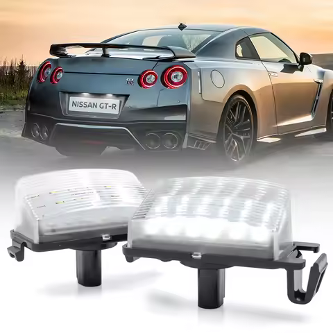 2pcs LED License Number Plate Lights For Nissan Versa 4D 5D Livina GTR R35 Cube 350Z 370Z Z12 370Z Z