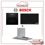Bosch Cooking Bundle: HBA534EB0K + PPI82560MS +  DWB98JQ50B