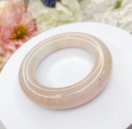 NO.41稀有冰桃花粉佘太翠玉鐲 內徑52MM 圈口 胖圓條 手環 胖圓鐲