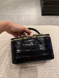 Chanel 鱷魚紋長盒子 香奈兒鱷魚壓紋lp盒子包 LP 黑金 荔枝皮 雙C飯盒包 盒子 紋 牛皮連單連盒 双C饭盒包 25bag CF