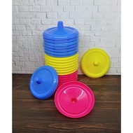 Crown Plastic Cup Lids 1 DOZEN Glass Lids Colored Plastic Cup Lids