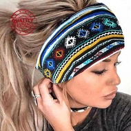 Retro European And American Printed Headband Bohemian Sweat-absorbent Yoga Headband Elastic U4s9
