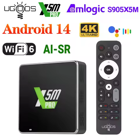 UGOOS X4Q Pro LPDDR4 4GB 32GB TV Box Android 11 Amlogic S905X4 X5M Pro 14 OS 1000M BT 4K Google Voic