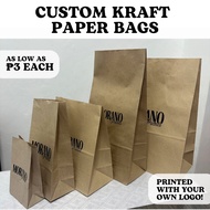(50pcs) CUSTOMIZED Kraft Paper Bag