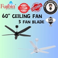 [ NEW ]FUJIBIN 60" Ceiling Fan FBCF-60B5 | FBCF-60B5R with Regulator / Remote control 5 blades 150W 