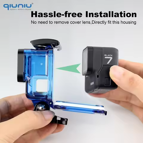 QIUNIU For GoPro Hero 7/6/5 Black Protective Skeleton Housing Shell Side Open Case Cover for Go Pro 