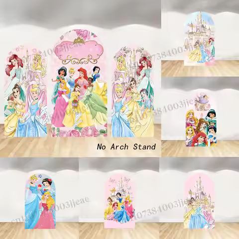 The Princess Party Decoration Arch Background Girl 1st Birthday Aurora Belle Cinderella Castle Backd