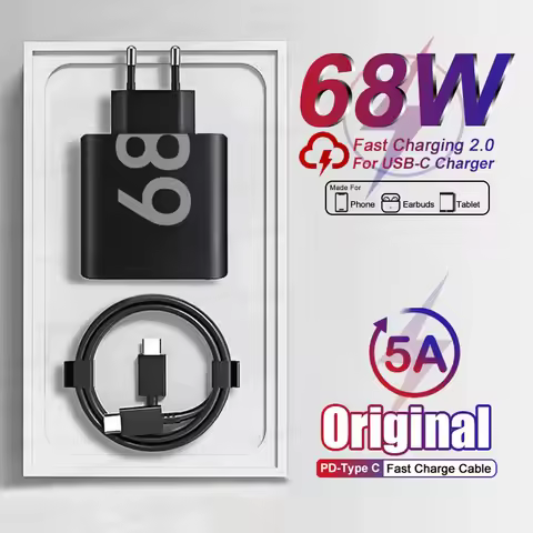 NEW PD 68W For Motorola Charger USB C Type-C Fast Charge For Samsung iPhone Google OPPO Phone Adapte