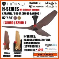 HAIKU H series BIG ASS FANS Ceiling fan 52/60in Remote Control SenseMe led light 16-bright level UV resistant Moso Bamboo