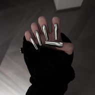 Z-186 Mechanical Metal Fake Nails Long T Future Cyber Cool Sister Mirror 24 Pieces Wearable Nails Na
