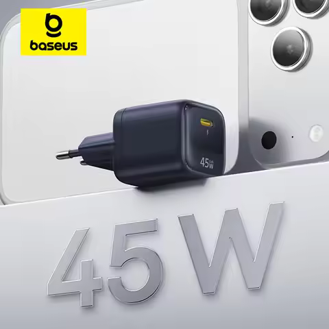 Baseus 45W GaN Charger For iPhone 17 16 15 Pro Max Samsung Galaxy Fast Charger Phone Charger USB C C