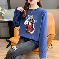 [TSHIRTWOMEN] Baju T Shirt Perempuan Lengan Panjang T-shirt Plus Size Long Sleeve Blouse Clothes