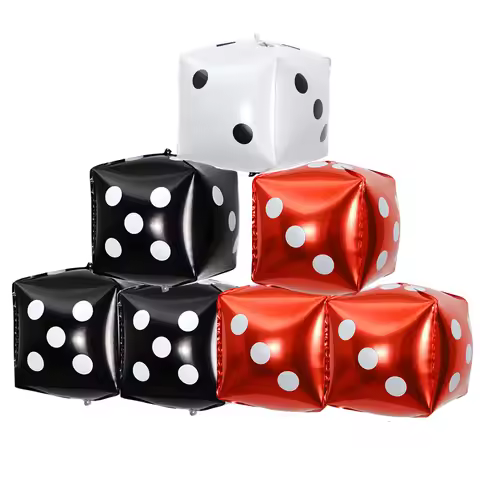 2/10/20/40pcs 18cm Cube Foil Balloons Dice Foil Ballon Casino Theme Party Adult Birthday Decor Las V