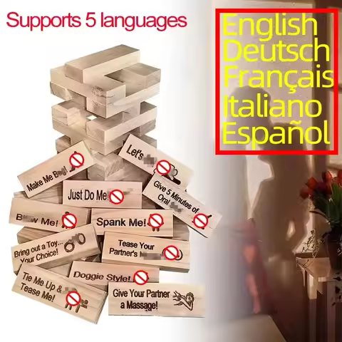 Couple Activities Date Night 48 PCS Block Tower Game Ideas Valentine Tumbling Tower Stacking Blocks 