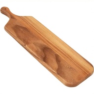 1pc Acacia Wood Cutting Board, 16.2in*4.3in With Handle, Wooden Kitchen Serving Tray Suitable For Ve