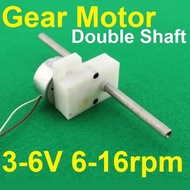 มอเตอร์เกียร์ แกนคู่ Gear Motor DC 3V 6V 6rpm-16rpm Double Shaft Mini Electric Motor Reducer Double shaft 300 gear motor Micro DC motor Silent มอเตอร์ทดรอบ (พร้อมส่งทันที)