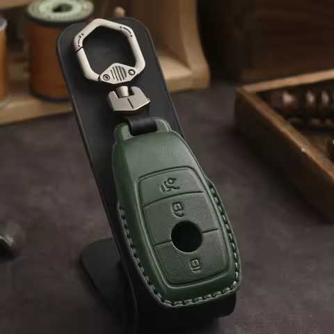 Genuine Leather Protector for Mercedes-Benz Key Cover E-Class E200L/E300L/C260L/C180 Glc Key Case Co