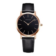 ARIES GOLD L1023 RG-BK Urban Rose Gold case Leather Strap Sapphire Glass Women's Watch