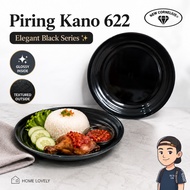 (6pcs) Cornelius Kano 622 Thick Premium Black Plastic Dinner Plates ELEGAN for Cafes & Homes