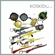 PUB G GUN KEYCHAIN ACCESSORIES PUB G KEYCHAIN Lvl 3 Helmet Golden Gun Pan Sniper