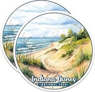 (2 Pack) Indiana Dunes National Park Bumper Sticker - US National Park - Choose from 63 Parks - 5" O