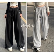【READY STOCK AT Johor】Hotgirl⭐ Drawstring Wide-Leg Sports Pants Women's Floor-Mopping Trousers Korea