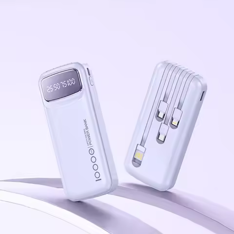 20000mAh Digital Display Power Bank Fast Charging External Battery Built-in Cable CCC Certified Powe