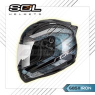 DOT Helmet Motor Cross Full Face 68S II - IRON - SOL HELMET Exclusive Distributor