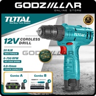 (COMBO SET) Total 12V Li-ion Cordless Drill | TDLI12415 &amp; TOSLI22111