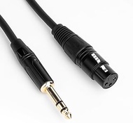 Female XLR to 1/4 Inch (6.35mm) TS Mono Jack Microphone Cable, Unbalanced 3 Pin XLR Female to Quarte