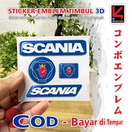 SCANIA EMBLEM RAISED MOTORCYCLE STICKER COMBO 3D FLEXIBLE RAISED EMBLEM