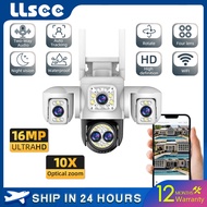 LLSEE YOOSEE 4 เลนส์กล้อง 16MP HD 360 Wireless WiFi กล้องวงจรปิด 3 หน้าจอ 10 เท่าซูมออปติคอลกล้องวงจ