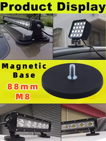 10/4/2PCS 88mm M8 Bolt Magnetic Base Mount Bracket Clamp LED Work Light Bar Holder SUV Offroad