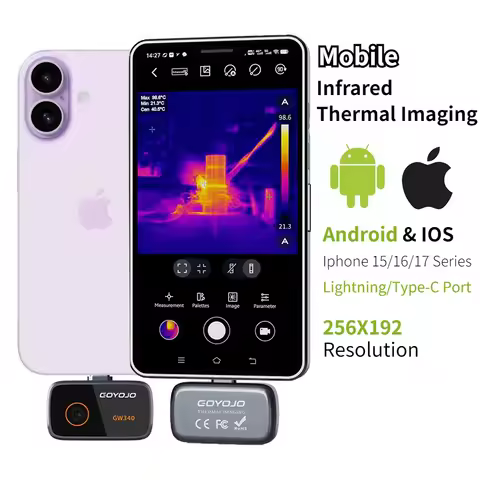 Thermal Camera for Iphone 15/16/17 Series & Android, 256x192 IR Resolution Thermal Imaging Camera, o
