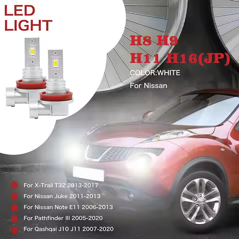 2Pcs/Set For Nissan X-Trail T32 Juke Note E11 Pathfinder III Qashqai J10 J11 Car LED Fog Lamp Auto H